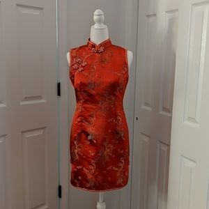 Red Designed Party Dress